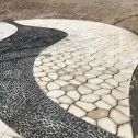 青岛 黄金麻冰裂纹地铺石工地铺装案例