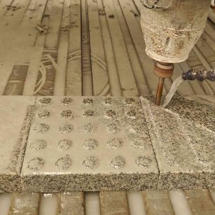 青岛 芝麻白花岗岩石材盲人石、盲道石、盲点石