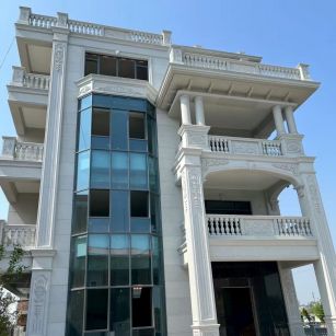 青岛 白麻花岗岩别墅外墙干挂效果展示