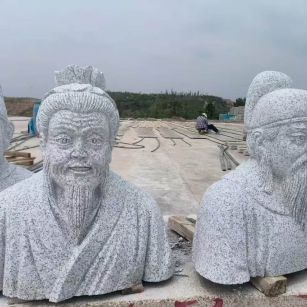 青岛 白麻花岗岩石材人物立体雕刻