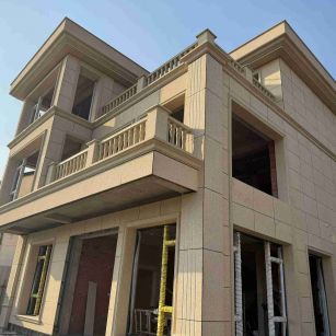 青岛 黄金麻花岗岩石材荔枝面外墙干挂效果展示