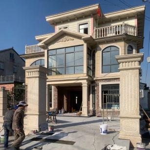 青岛 黄金麻花岗岩荔枝面别墅外墙干挂私家专属