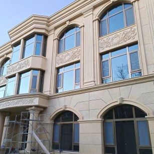 青岛 黄金麻花岗岩别墅外墙干挂