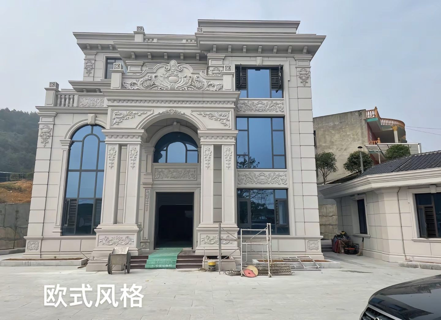 青岛 白麻花岗岩别墅外墙干挂