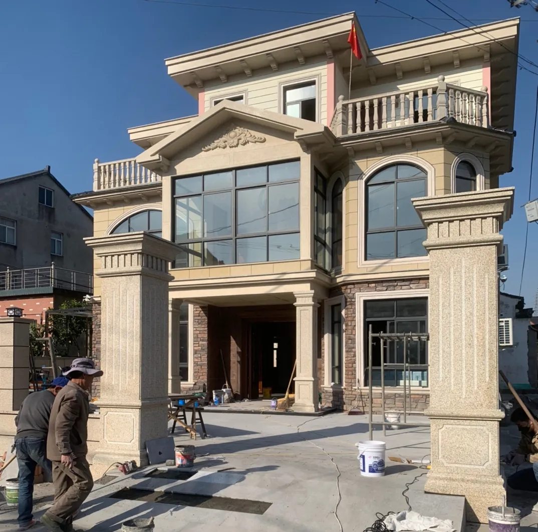 青岛 黄金麻花岗岩荔枝面别墅外墙干挂私家专属