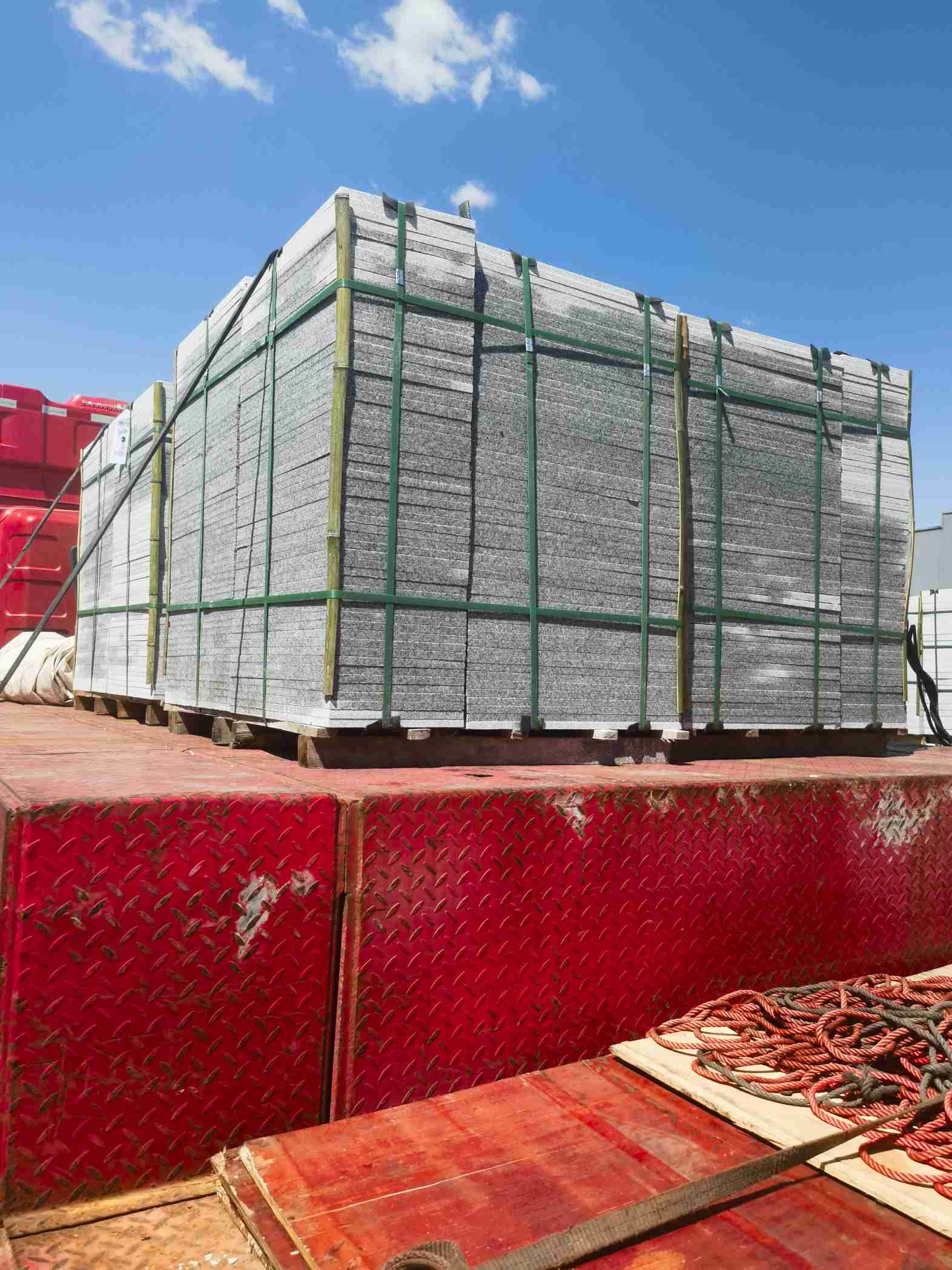 青岛 芝麻白火烧规格板地铺石300*600/600*600