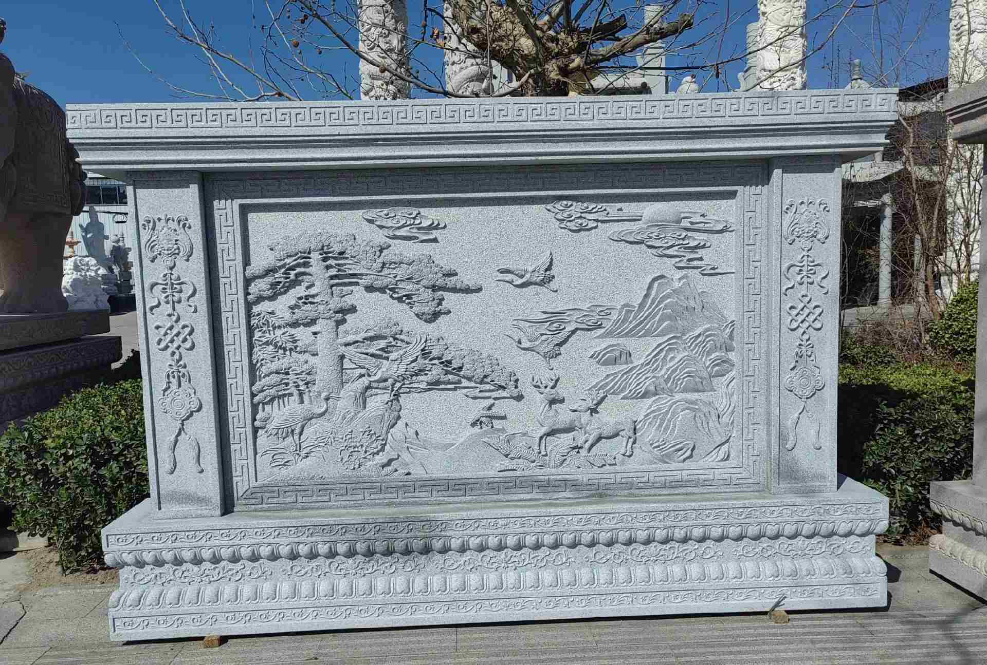 青岛 芝麻白大型照壁，屏风，影壁