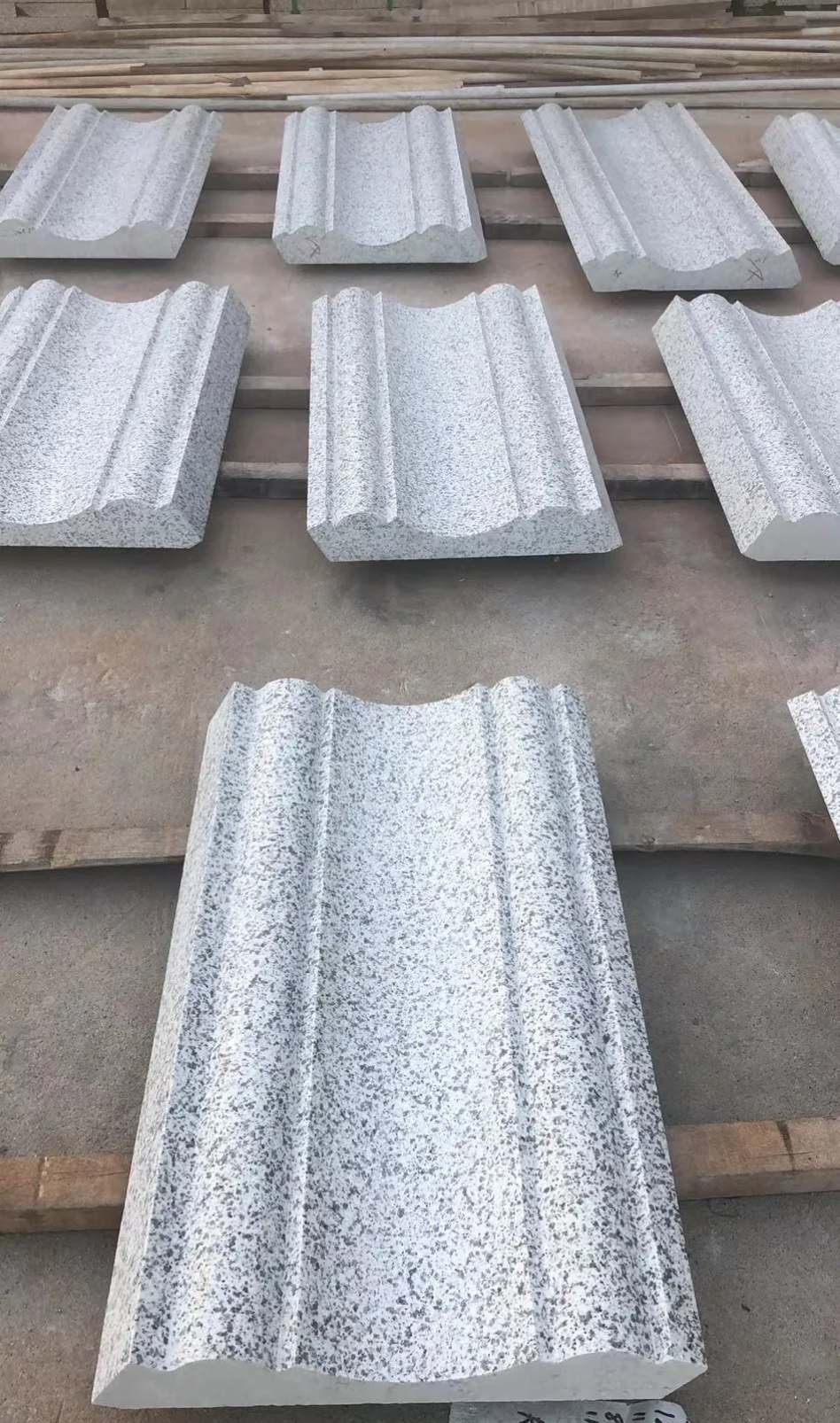 青岛 白麻花岗岩光面别墅线条